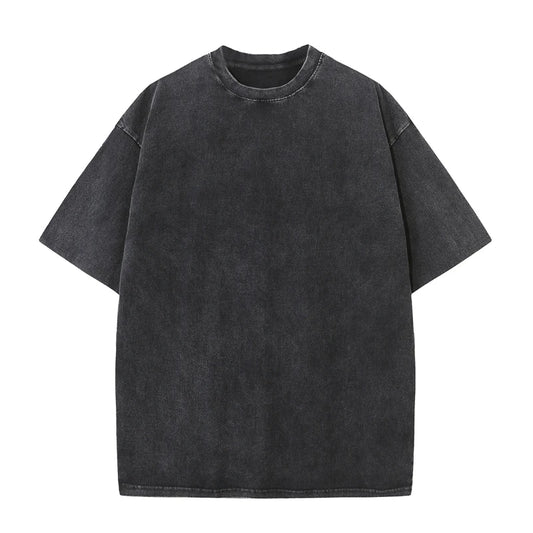Men’s 230G Heavy Cotton Oversized Vintage‑Washed T‑Shirt – Loose Summer Streetwear Tee