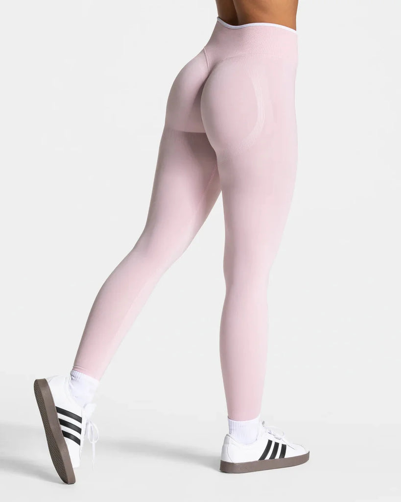 Women’s High‑Waist Seamless Yoga Leggings – Color‑Blocking Hip‑Lifting Knitted Workout Tights