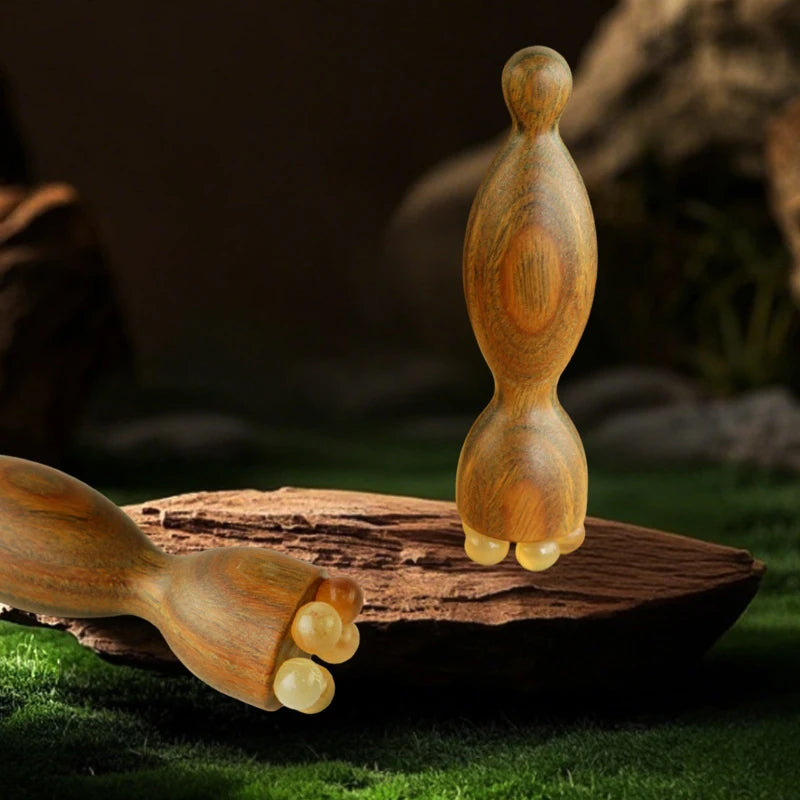 Sandalwood Gua Sha Face Massage Tool – Lotus Seedpod Shape Facial Massager for Relaxation & Skin Care