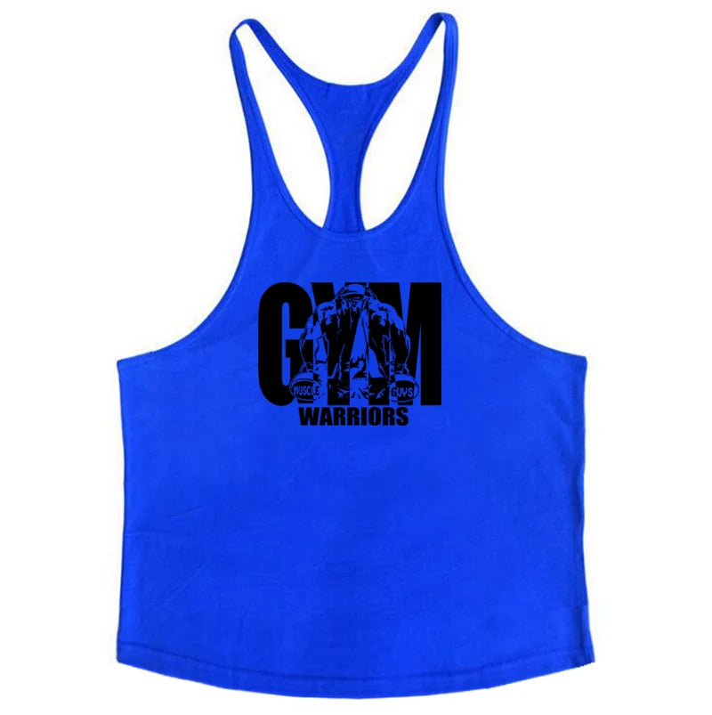 Men’s Bodybuilding Y‑Back Tank Top – Cotton Breathable Gym Muscle Vest, Fitness Workout Sleeveless Shirt