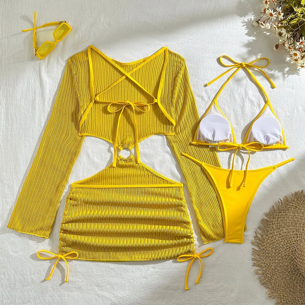 2026 Sexy Bikinis Female Swimsuits Women's Three-Piece Swimwear Beach Swim Wear Bathing Suits Brazilian Bikini Set Pool Bather