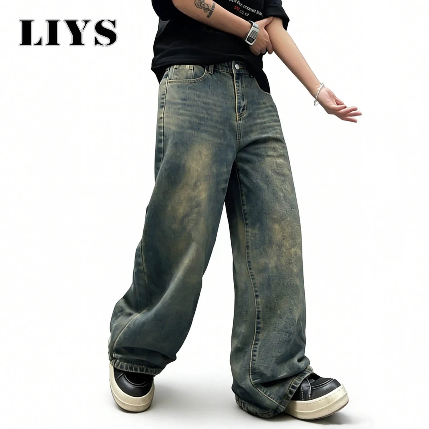 Ultra‑Baggy Wide‑Leg Jeans