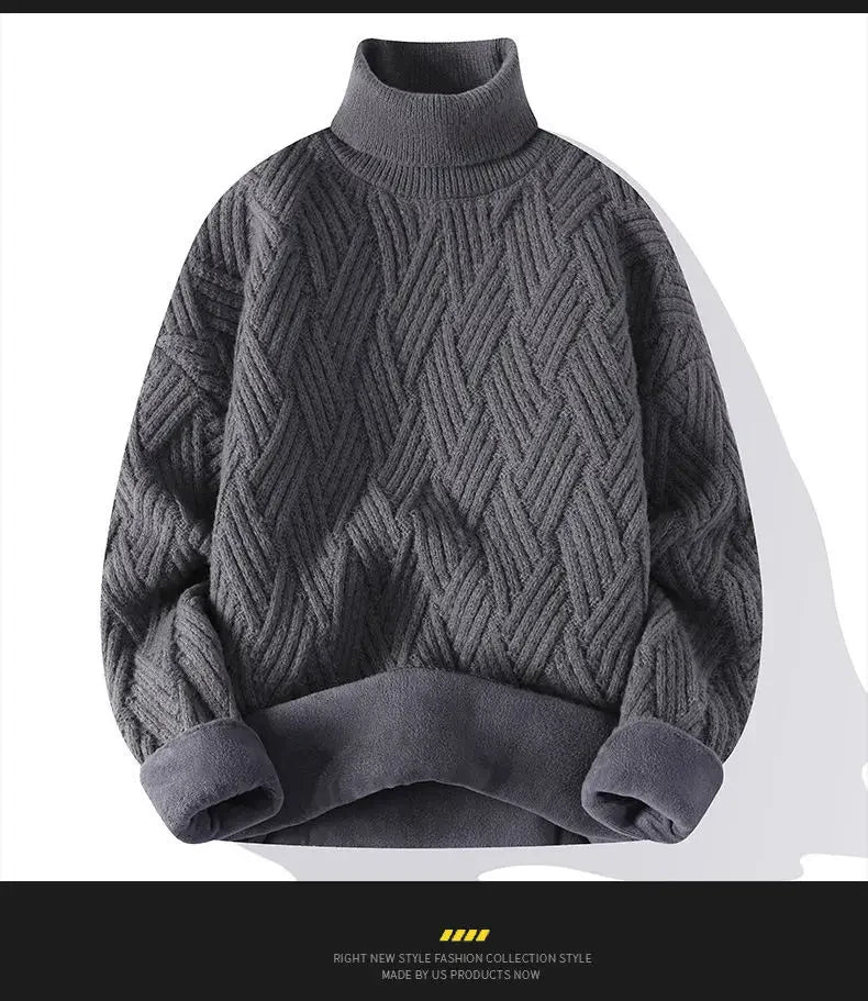 Men’s Winter Fleece Turtleneck Sweater