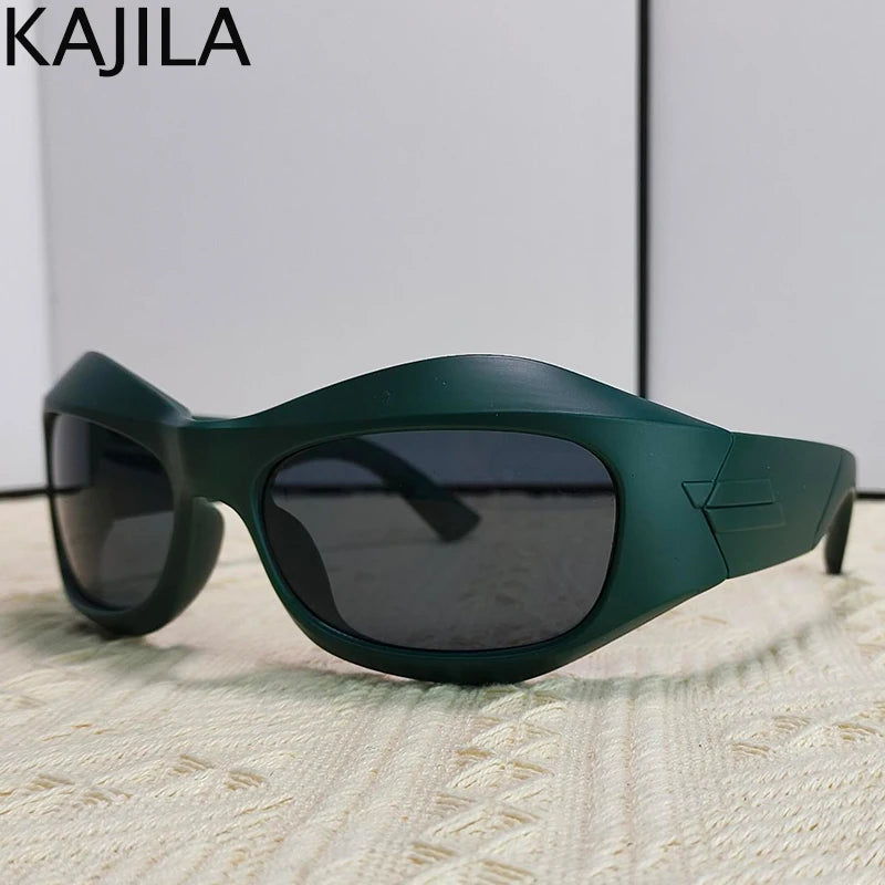Cyber Y2K Punk Sunglasses Women Men Sports Square Sun Glasses for Ladies 2025 Luxury Brand Steampunk Sliver Eyewear Shades UV400