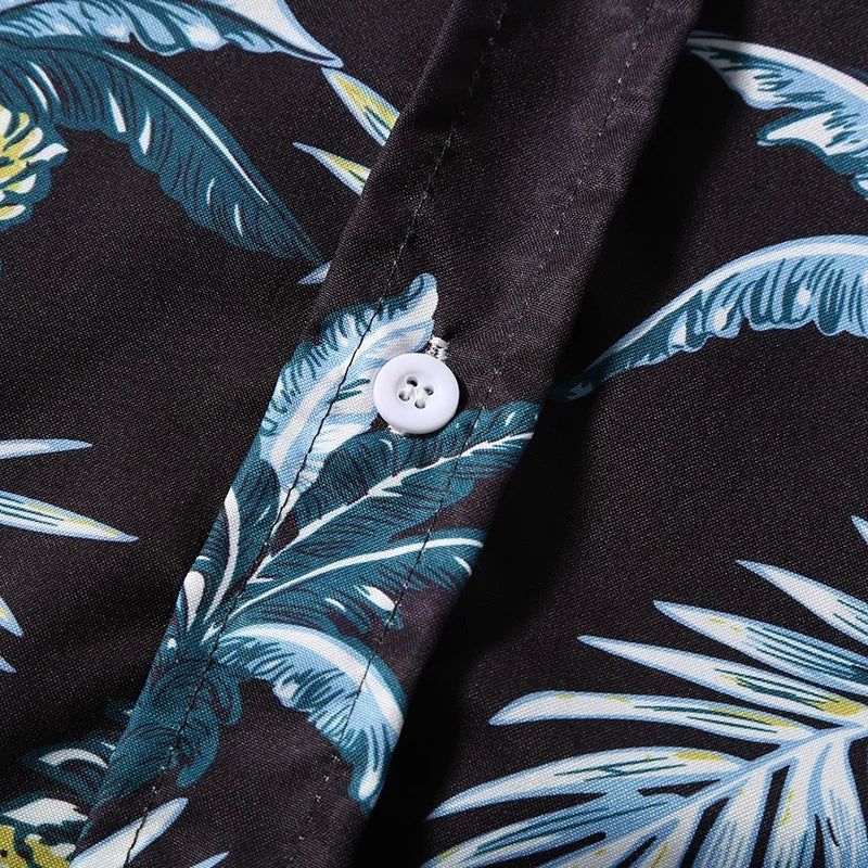 Men’s Summer Printed Short‑Sleeve Shirt – Thin Beachwear Turtle‑Neck / Polo Casual Top
