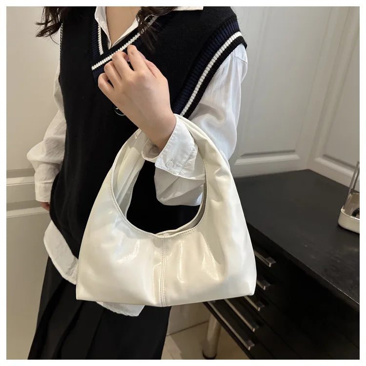 Fashion Leather Underarm Bags Women Temperament Clutch Handbags Shoulder Bag Ladies Trendy Simple Female Vintage Totes Hobos Bag