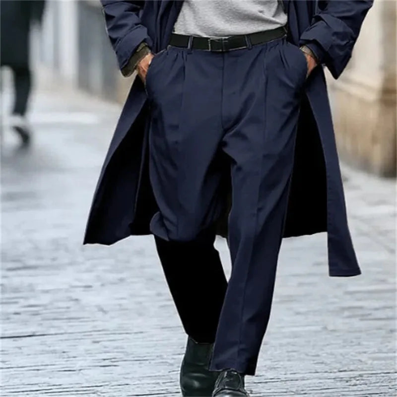Solid White Formal Suit Pants