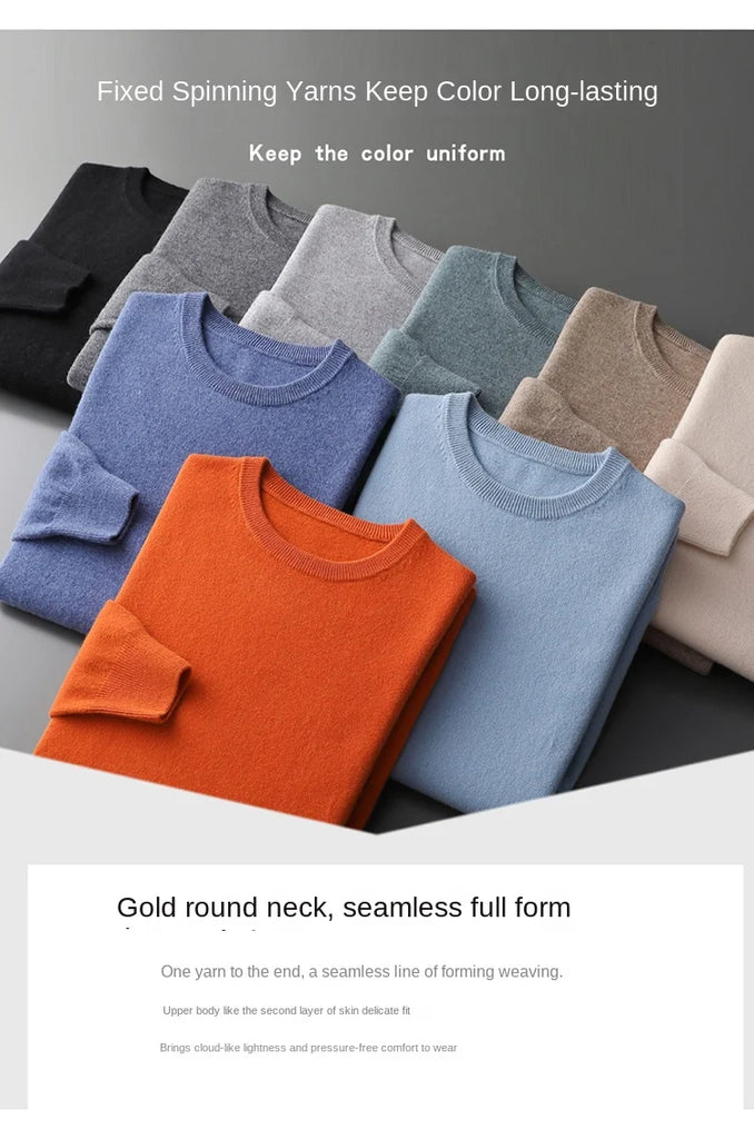 Men’s Cashmere O‑Neck Sweater
