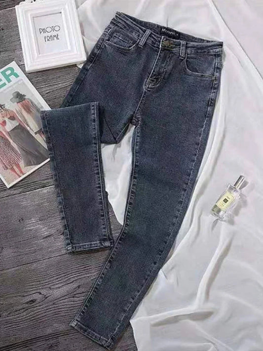 High Waist Jeans Denim Women Spring and Summer  New Outer Wear Thickening Tight Elastic All-match Pencil Pants