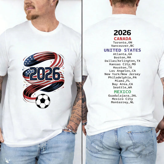 2026 North America Soccer T‑Shirt — Host Cities Map Graphic | Fan Gift Tee