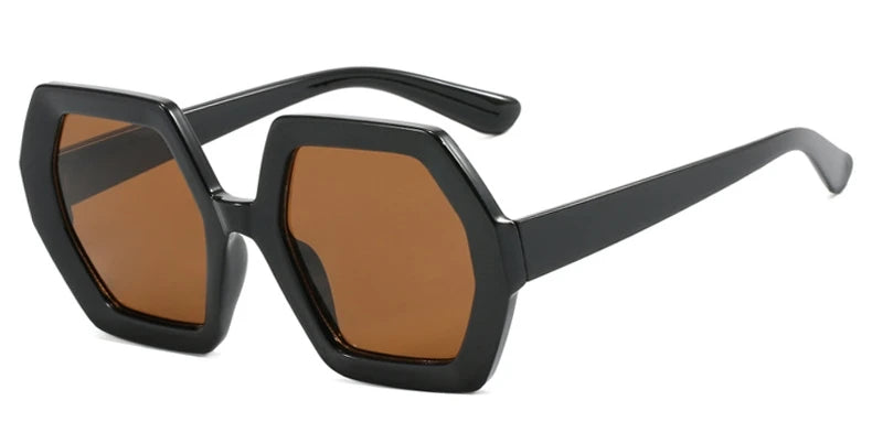 Square Irregular Sunglasses Women Oversized Polygon Luxury Yellow Shades Sun Glasses Female Elegant Polygon Eyewear UV400