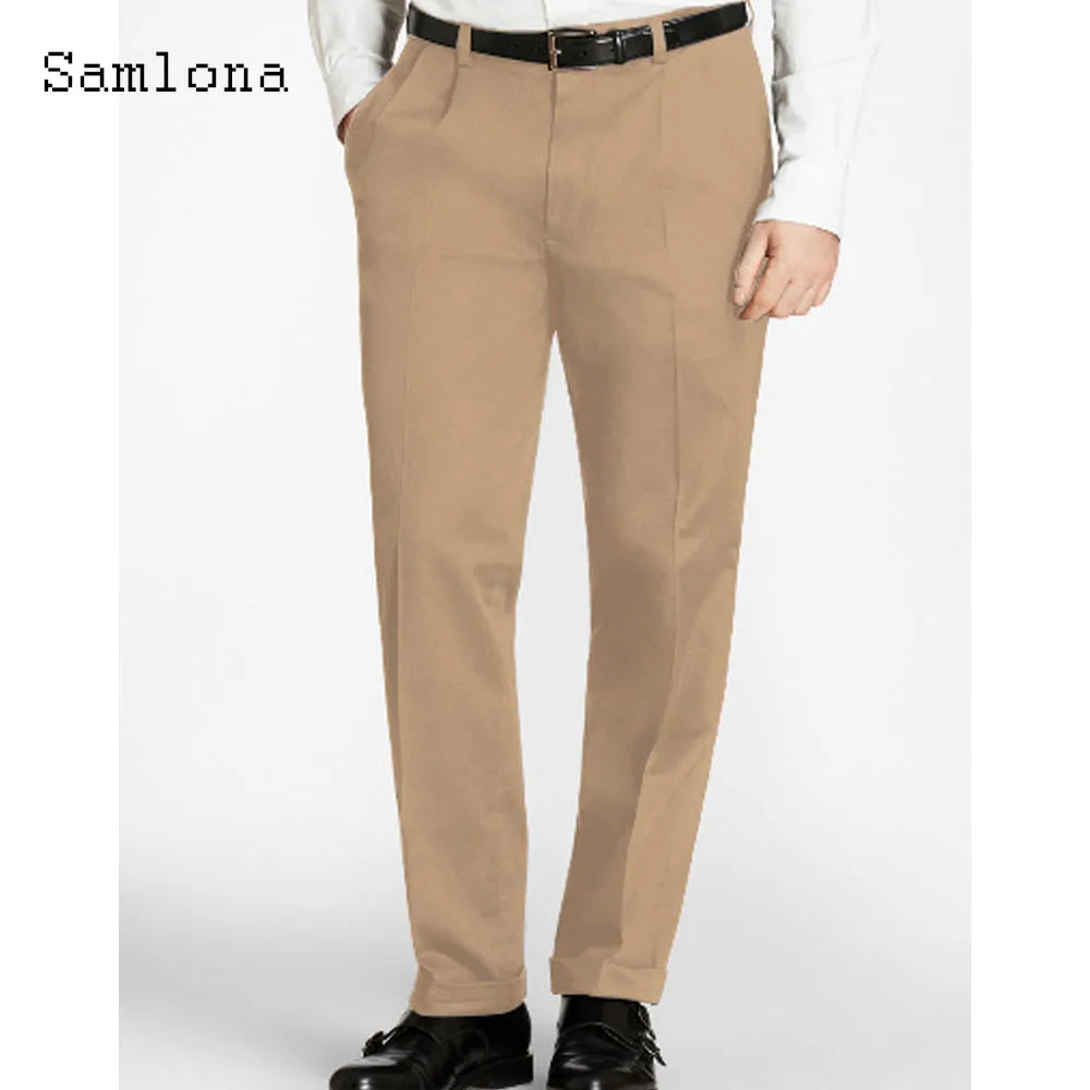 Solid White Formal Suit Pants