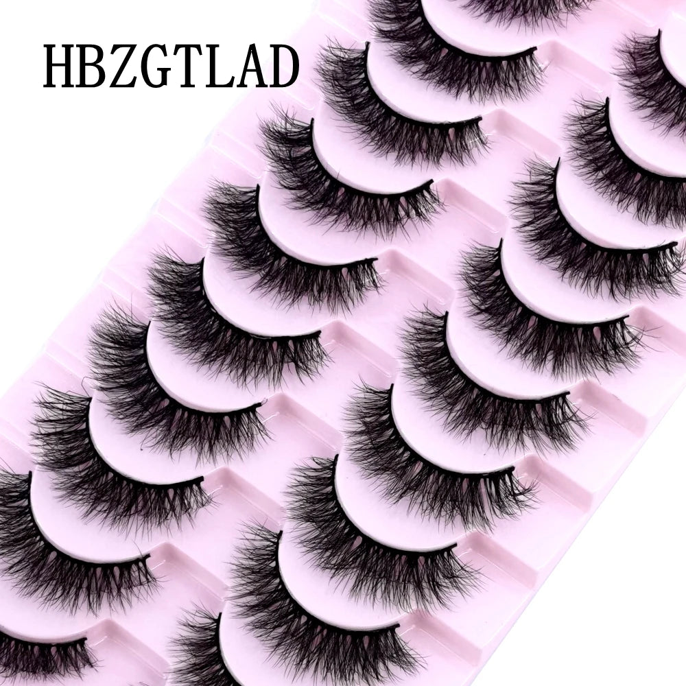 HBZGTLAD New 10 Pairs Natural False Eyelashes Fake Lashes Long Makeup 3d Mink Lashes Extension Eyelash Mink Eyelashes for Beauty