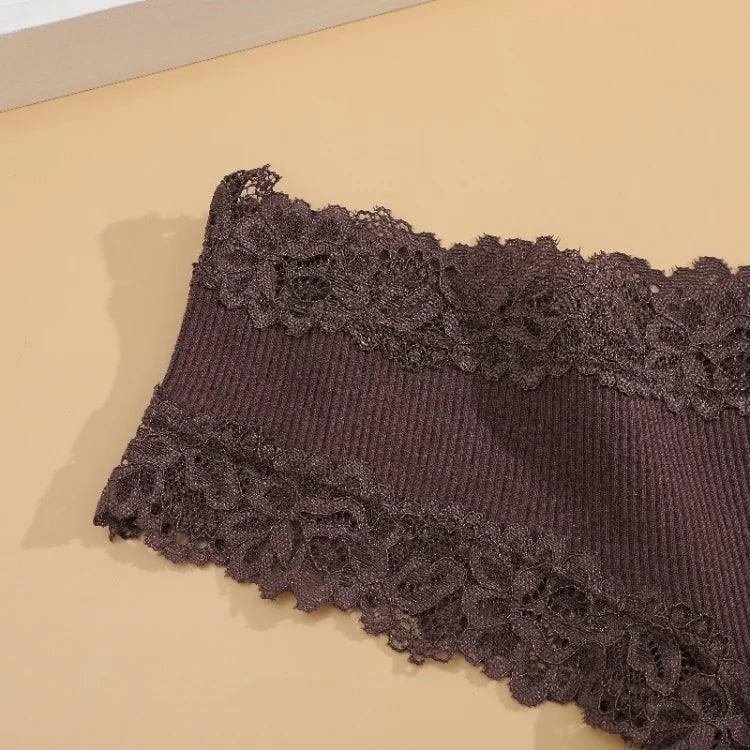 11PCS Women Lace Cotton Panties Seamless Brazilian Panties Sexy Low-Waist T-Back Bikini Female Breathable Underwear Lingerie