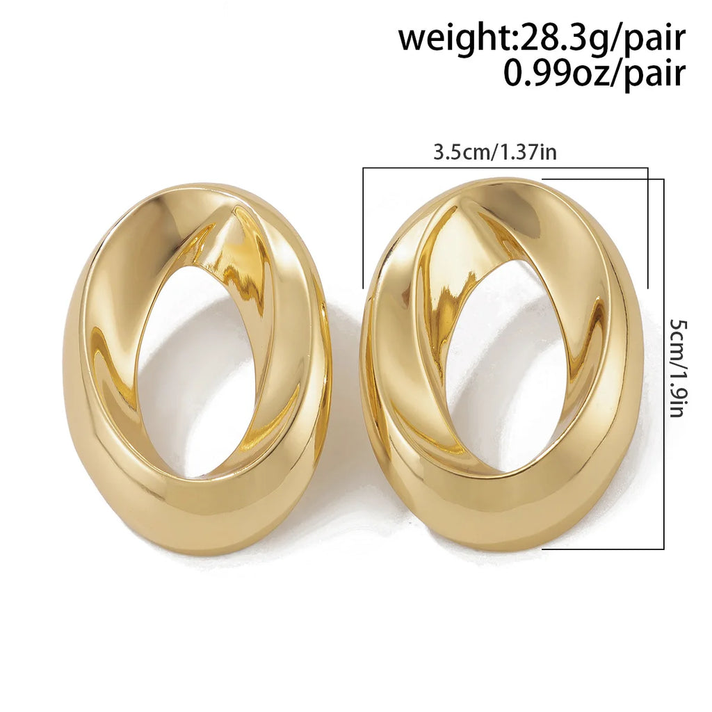 Punk Vintage Chunky Cuff Bangle – Gold Geometric Spring Bracelet for Women