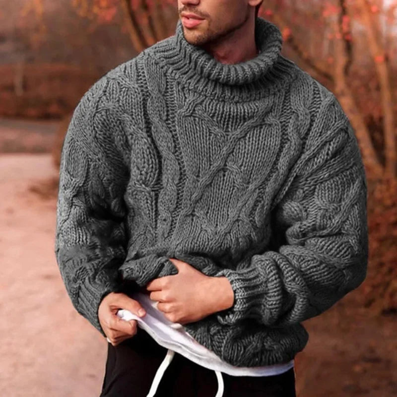 Knitted Polo Turtleneck Sweater