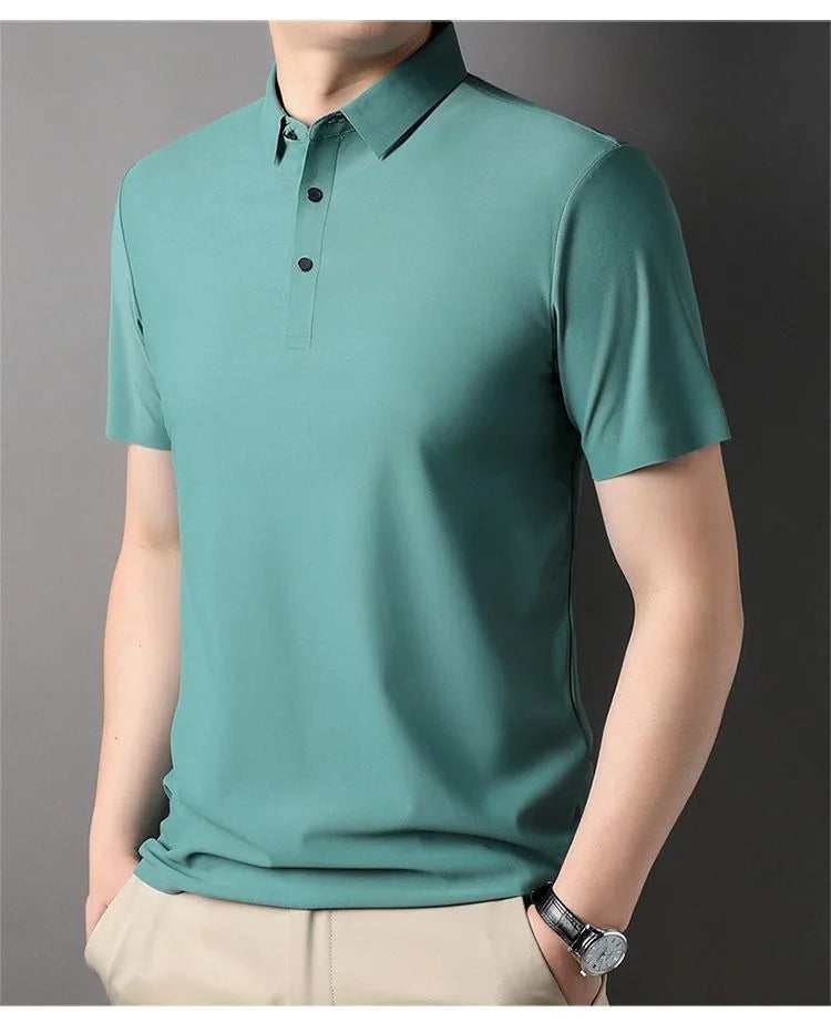 Ice Silk Short‑Sleeve Polo Shirt