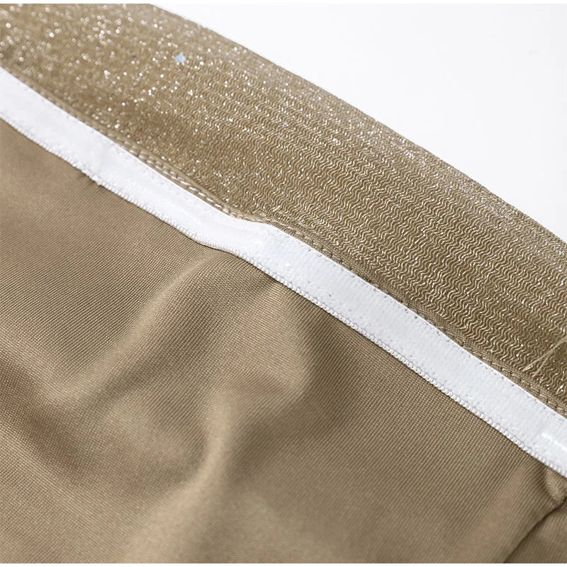 Sexy Ribbon Sparkle Strapless Draped Maxi Dress Women Sleeveless Backless Bodycon Long Dresses 2025 New Lady Club Party Robes