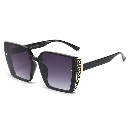 Trendy Large Frame Fashionable Sunglasses For Women High-end Ultraviolet Sun Protection Driving Sunglasses 1033