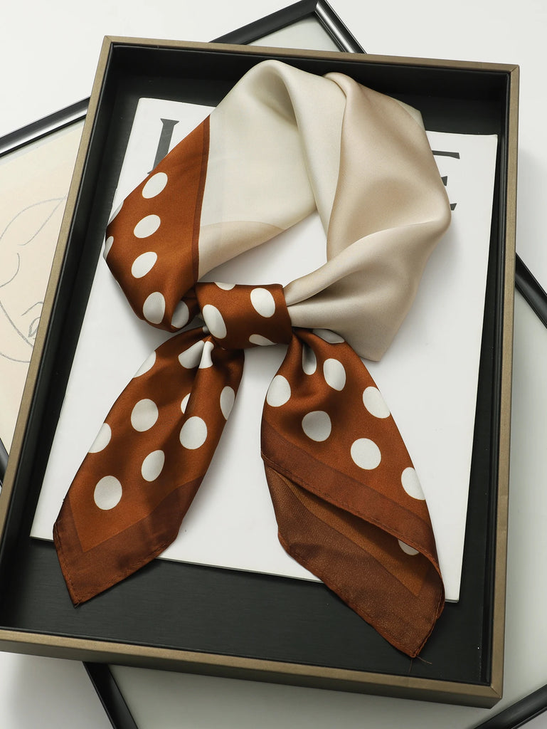 Fashion Scarves for Women Shawl Print Silk Satin Hijab Scarf Female Bandana 70*70cm Luxury Brand Square Shawls Scarfs For Ladies