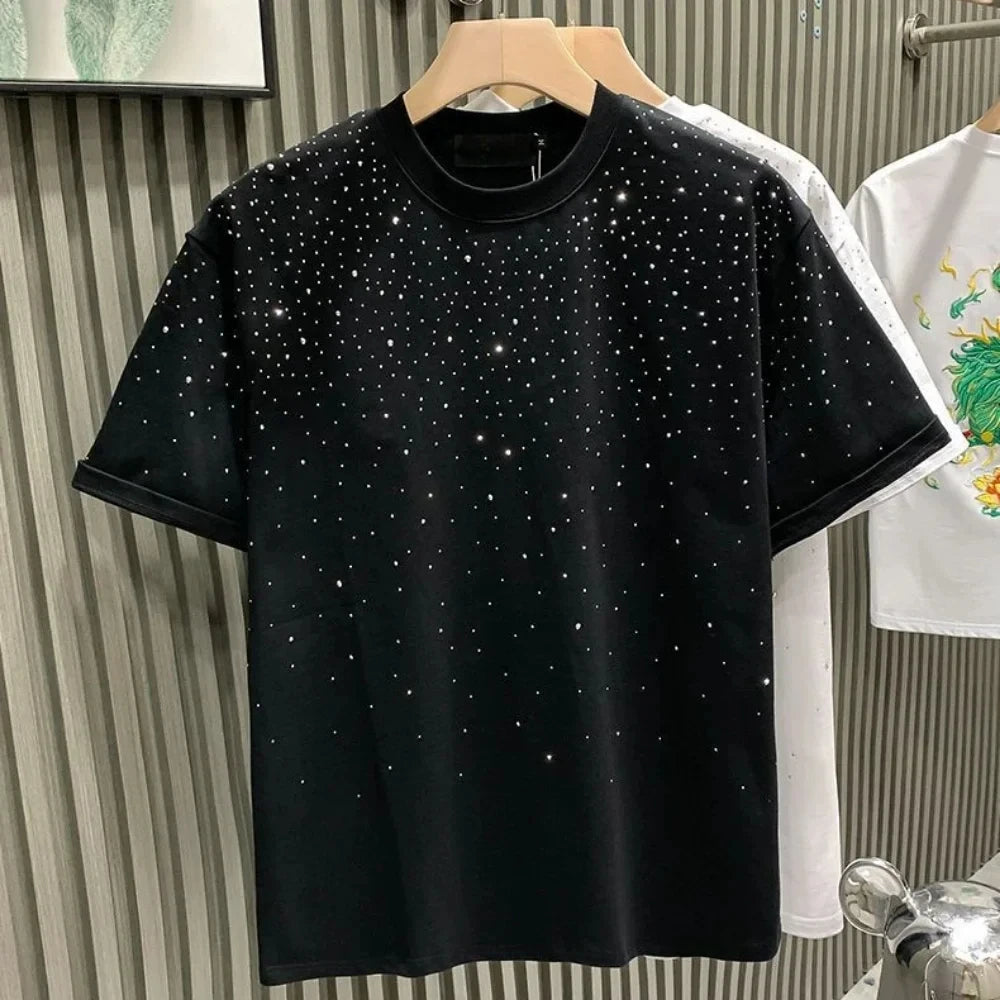 Men’s Rhinestone Rivet T‑Shirt