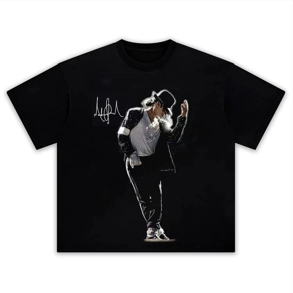 Michael Jackson Portrait Graphic T‑Shirt – 100% Cotton Retro Unisex Hip Hop Tee for Summer Streetwear