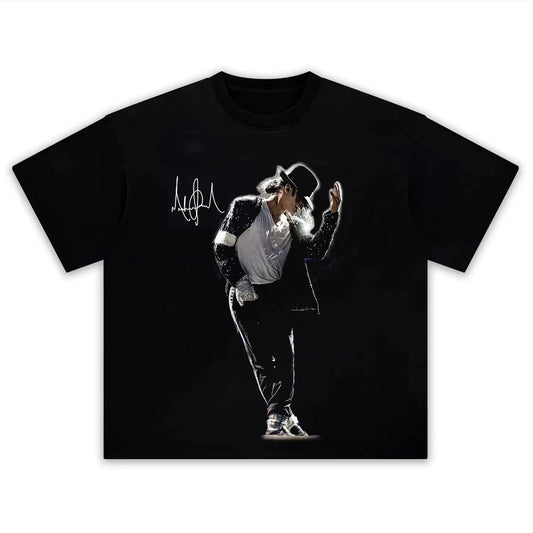 Michael Jackson Portrait Graphic T‑Shirt – 100% Cotton Retro Unisex Hip Hop Tee for Summer Streetwear