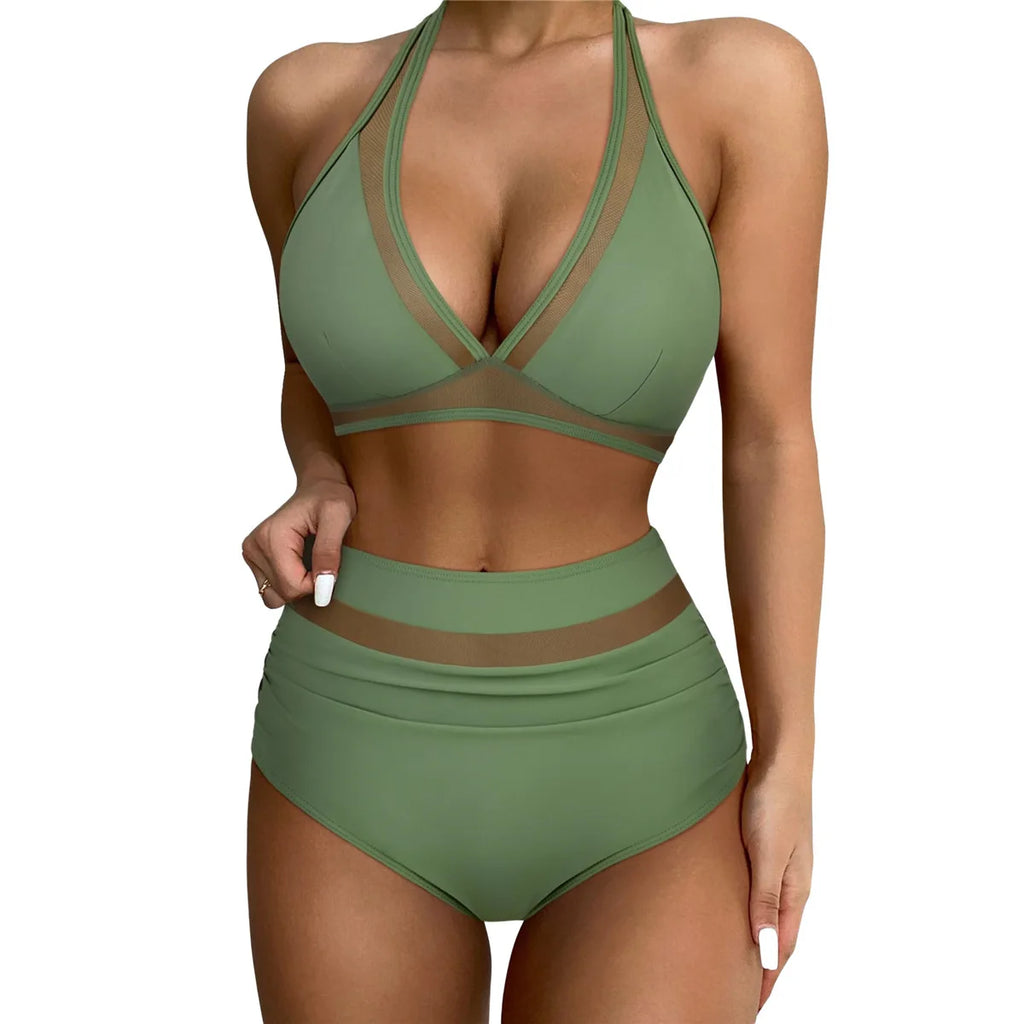Push‑Up Red Halter Bikini
