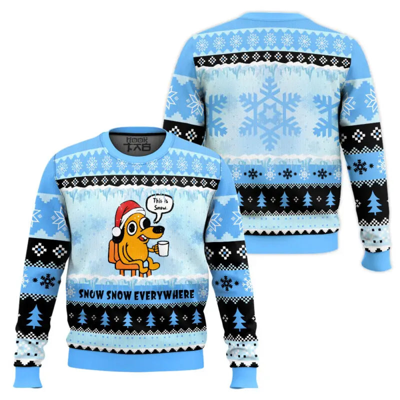 This Is Fine Meme Ugly Christmas Sweater