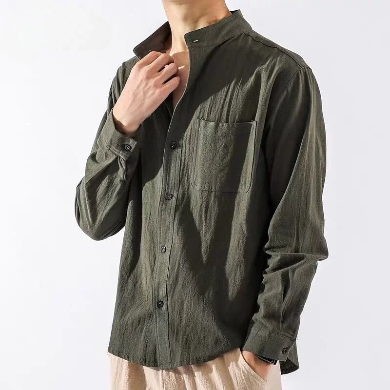 White Linen Shirt with Pocket