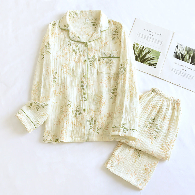 crepe long‑sleeve pajama set