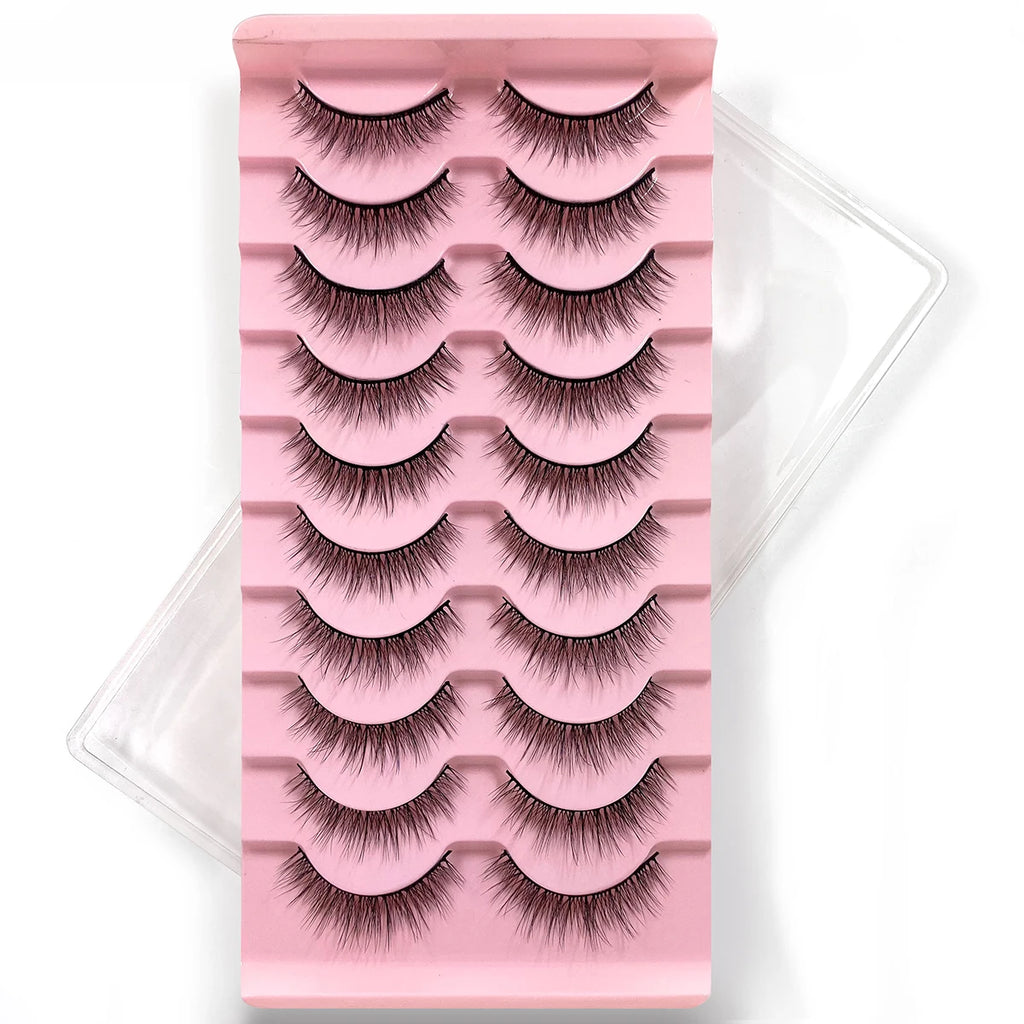 10Pairs Multipack 3D Mink Lashes False Eyelashes Handmade Wispy Fluffy Long Lashes Natural Eye Makeup Tools Eye Lashes H13 E08