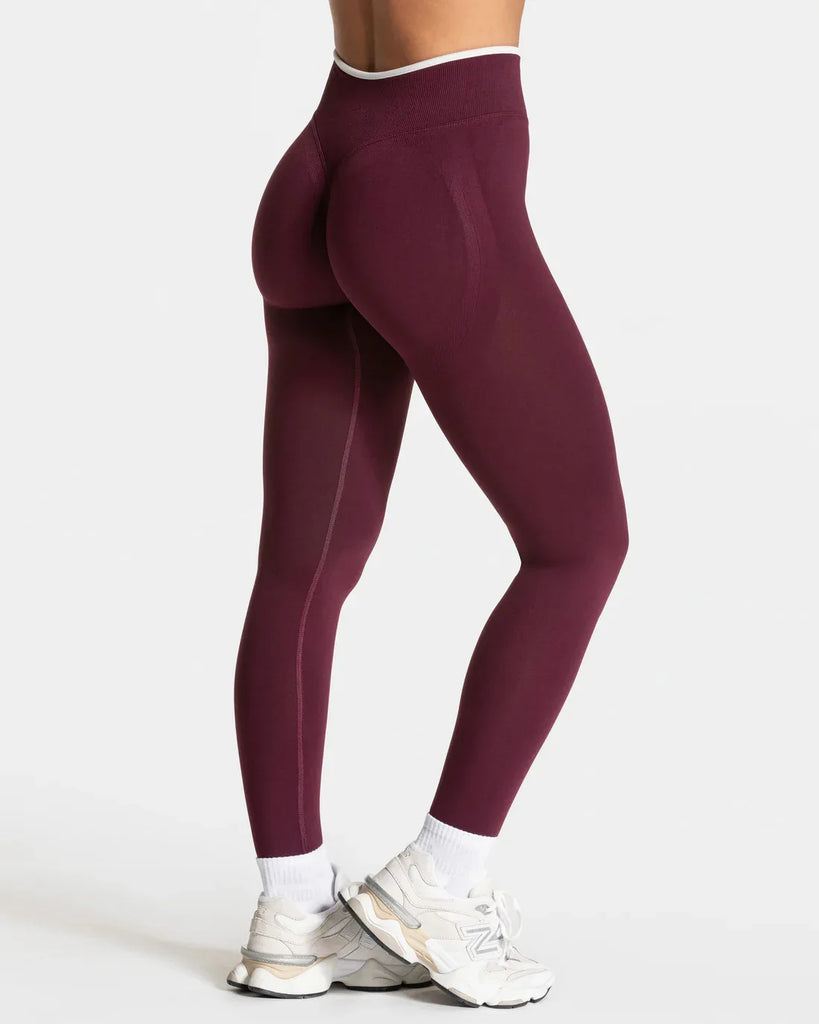 Women’s High‑Waist Seamless Yoga Leggings – Color‑Blocking Hip‑Lifting Knitted Workout Tights