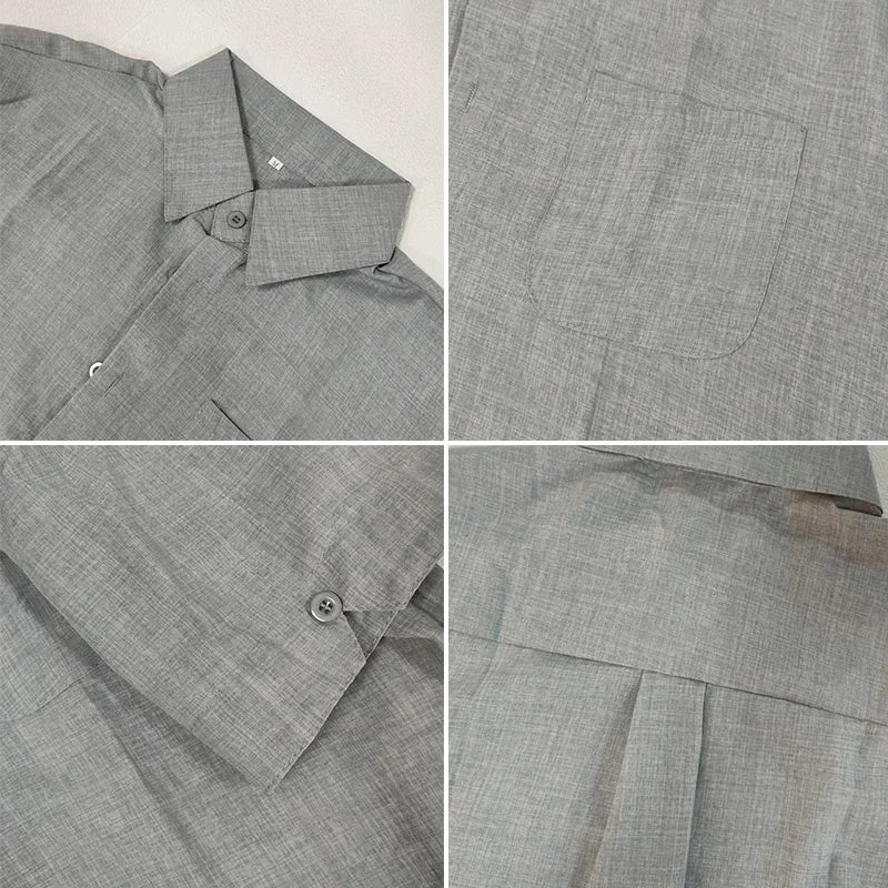 Men’s Cotton‑Linen Summer Shirt – Solid Short‑Sleeve Turn‑Down Collar Casual & Beachwear Top