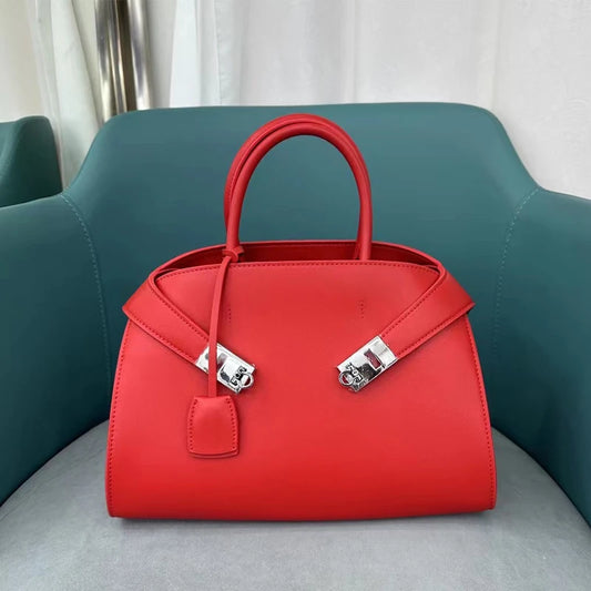 Genuine Leather Handbag Hug Bag Pillow Bag Top Layer Leather Advanced Feeling 2025 New Model Fashion Temperament Boston Bag