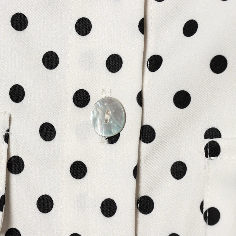 Elegant Polka‑Dot Jacket & Capri Pants Set