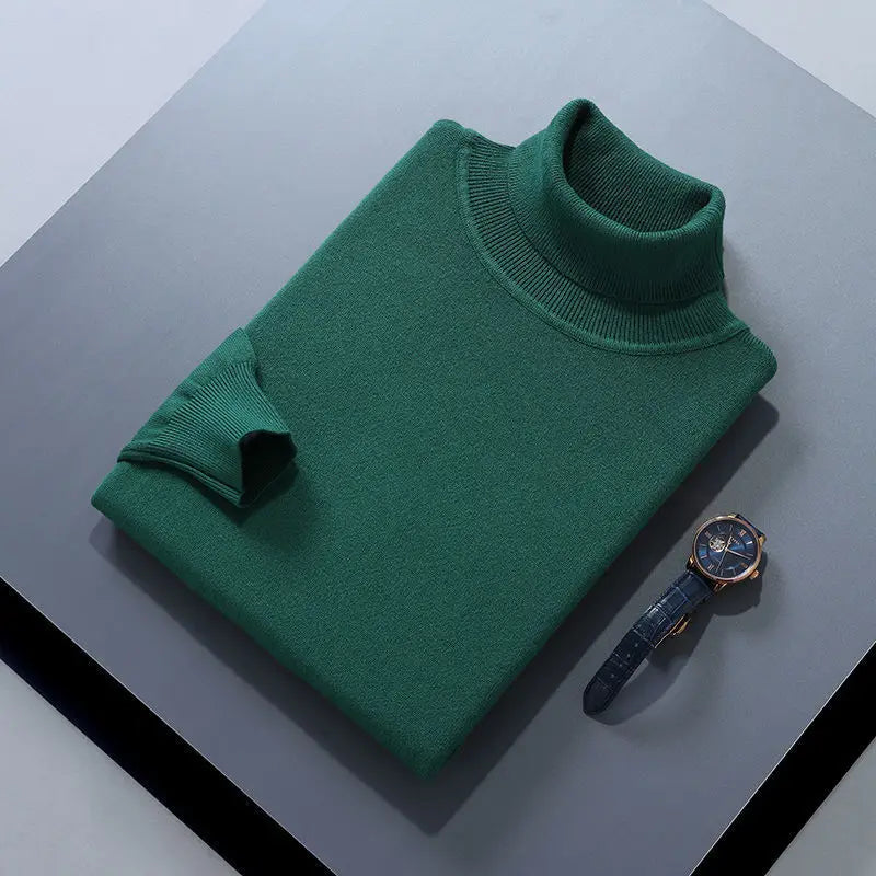 Men’s Cashmere‑Cotton Turtleneck Sweater
