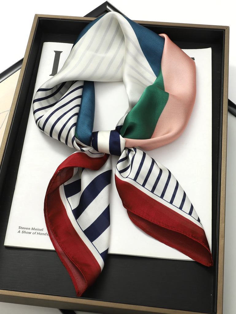 Fashion Scarves for Women Shawl Print Silk Satin Hijab Scarf Female Bandana 70*70cm Luxury Brand Square Shawls Scarfs For Ladies
