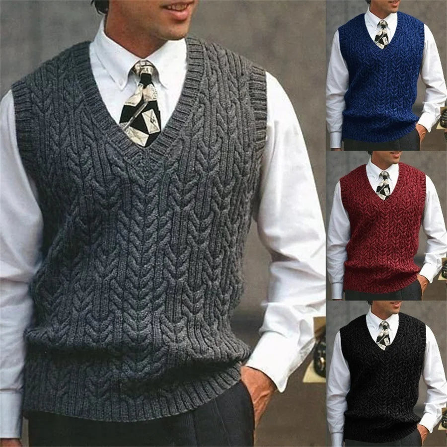 V‑Neck Knit Sweater Vest