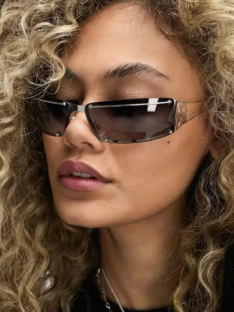 Steam Punk Sunglasses Men Fashion Brand Designer Y2k Gradient Goggle Sun Glasses Men Shades for Women Eyewear Mirror Eyeglasses
