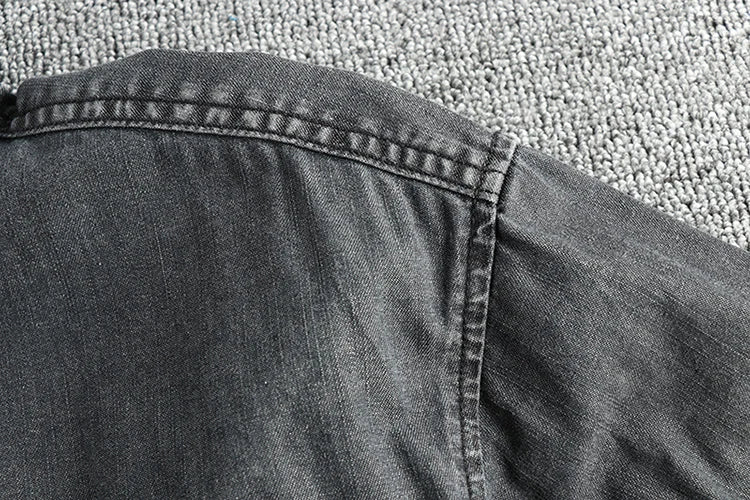 Heavy‑Washed Vintage Denim Shirt