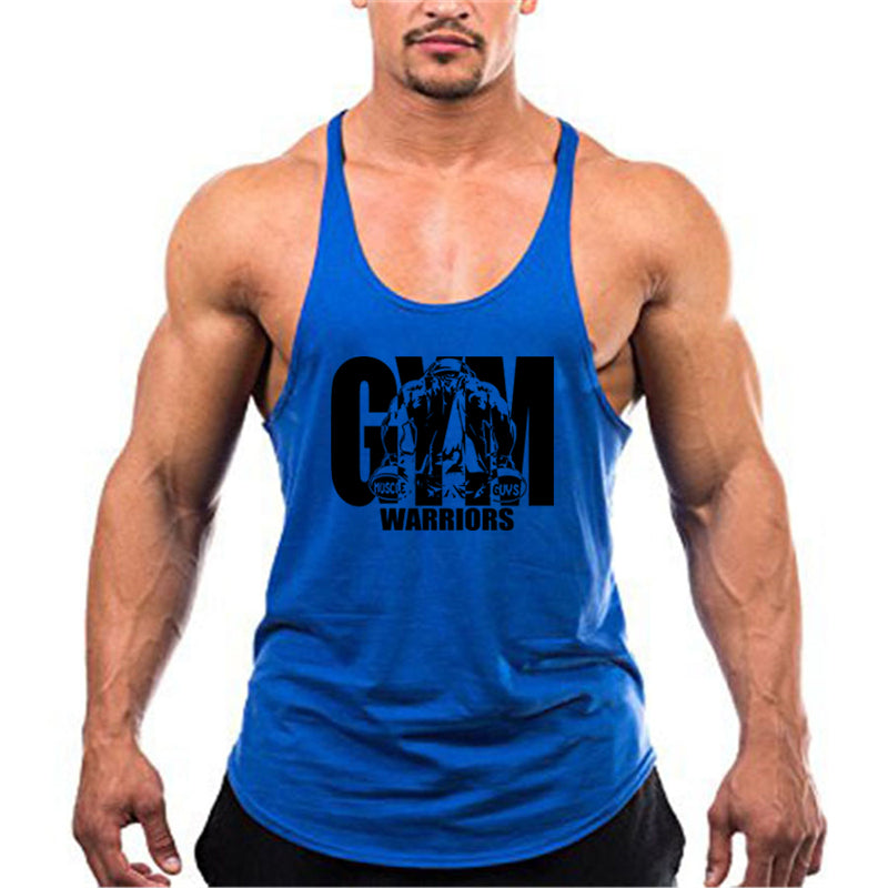 Men’s Bodybuilding Y‑Back Tank Top – Cotton Breathable Gym Muscle Vest, Fitness Workout Sleeveless Shirt