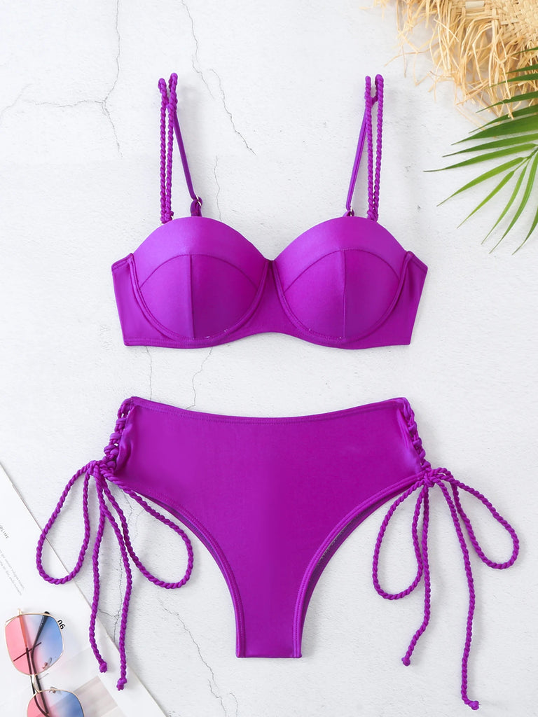 Women’s High‑Waist Underwire Bikini – Push‑Up Two‑Piece Swimsuit, Summer Beachwear SetUnderwire Bikini Swimsuit High Waist Swimwear for Women Push Up Two Piece Bathing Suits Push Up Summer Female