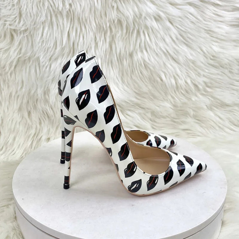 Women’s Sexy Color‑Blocked Lips High Heels