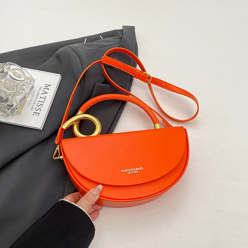 Small Crossbody Bags For Women Designer Semicircle Saddle Bag 8 Colors Pu Leather Handbag Luxury Brand Lady Shoulder Bags
