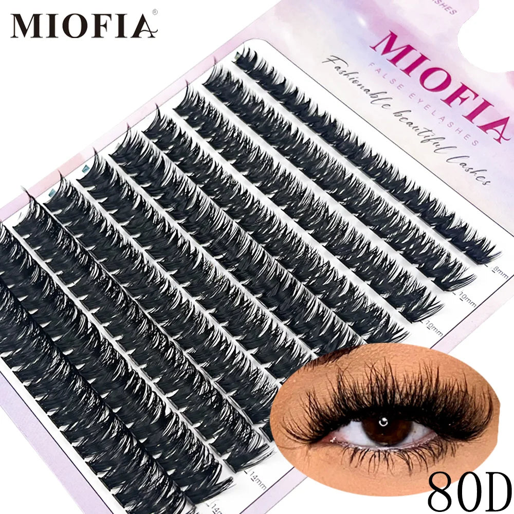 20D L‑Type Cluster Eyelash Extensions – 3D Natural Russian Volume Fans (60 Bundles per Box)