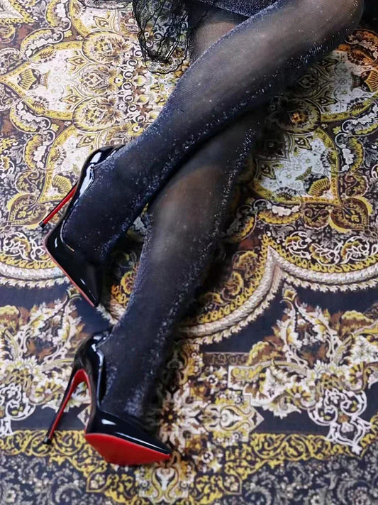 Black Extra‑Thin 12cm High Heels – Women’s Professional Shallow‑Mouth Stiletto Pumps
