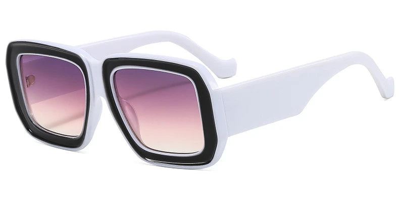 Fashion Square Sunglasses Women Luxury Vintage Big Frame Gradient Lenses Sun Glasses Female Popular Trends Shades UV400