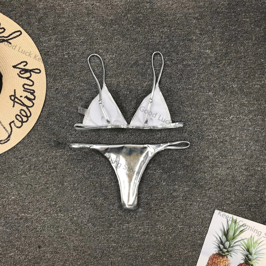 Women’s Sexy Sequin Brazilian Bikini Set