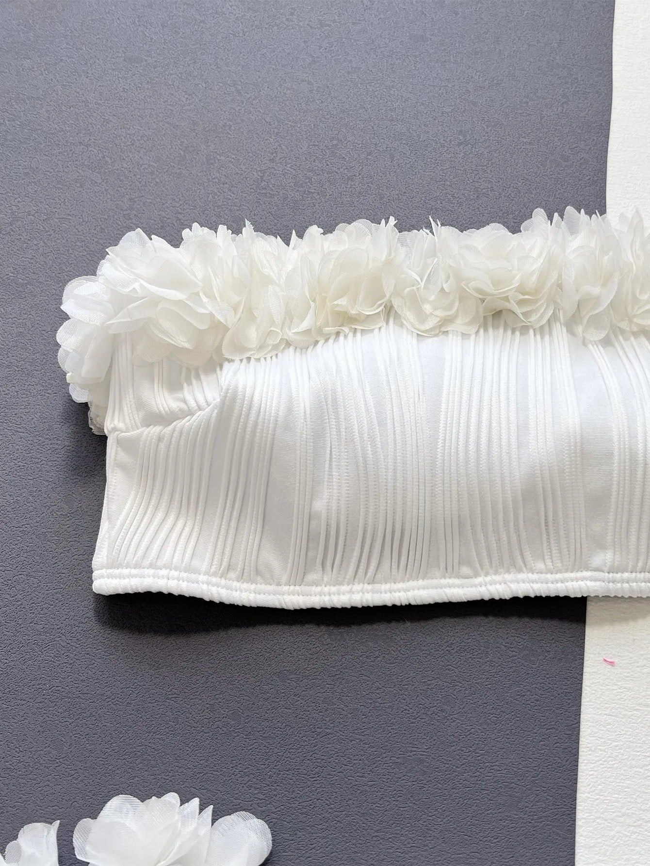 Strapless Ruffle Push‑Up Swimsuit